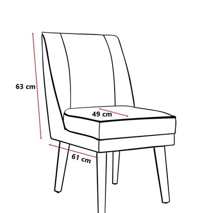Imagem de Kit 06 Cadeiras de Jantar Virgínia Composê e material sintético