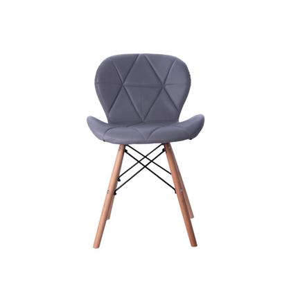 Imagem de Kit 06 Cadeiras Estofada Jantar Charles Eames Eiffel Slim Wood Confort Cinza
