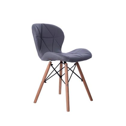 Imagem de Kit 06 Cadeiras Estofada Jantar Charles Eames Eiffel Slim Wood Confort Cinza