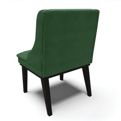 Imagem de Kit 06 Cadeiras Liz Veludo Verde Base Fixa Madeira Preto -