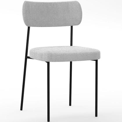 Imagem de Kit 06 Cadeiras Para Sala De Jantar L02 Bouclê Cinza