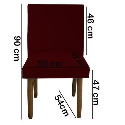 Imagem de Kit 06 Cadeiras Para Sala De Jantar Tóquio Pés palito Suede Marsala - D'Classe Decor