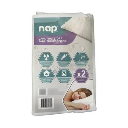 Imagem de Kit 06 Capa Branca Protetor Travesseiro 200Fios 100% algodão