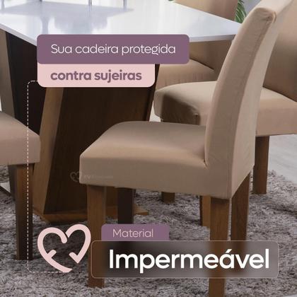 Imagem de Kit 06 Capa Cadeira Estofadas Protetor Tecido Malha Gel Spandex Coladinha Mesa Jantar 6 Lugares Com Elastico