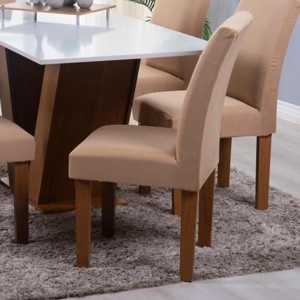 Imagem de Kit 06 Capa Cadeira Estofadas Protetor Tecido Malha Gel Spandex Coladinha Mesa Jantar 6 Lugares Com Elastico