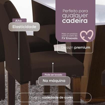 Imagem de Kit 06 Capa Cadeira Estofadas Protetor Tecido Malha Gel Spandex Coladinha Mesa Jantar 6 Lugares Com Elastico