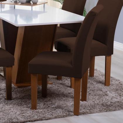 Imagem de Kit 06 Capa Cadeira Estofadas Protetor Tecido Malha Gel Spandex Coladinha Mesa Jantar 6 Lugares Com Elastico