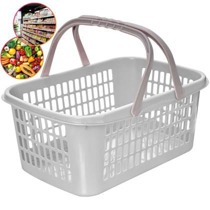 Imagem de Kit 06 Cesta Cestinha Plástica Supermercado c/ Alça 09L