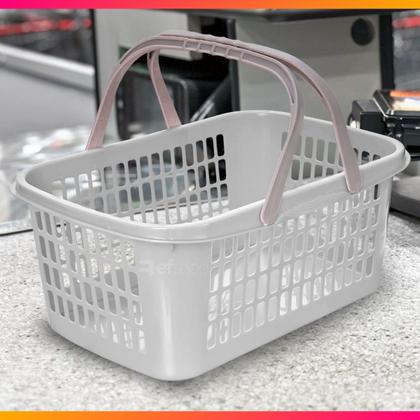 Imagem de Kit 06 Cesta Cestinha Plástica Supermercado c/ Alça 09L