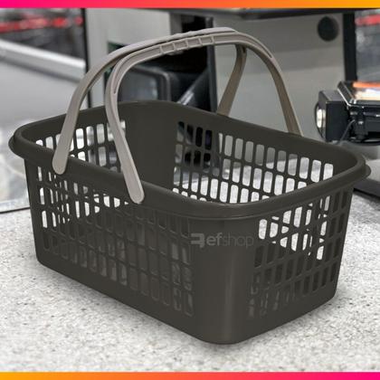 Imagem de Kit 06 Cesta Cestinha Plástica Supermercado c/ Alça 09L