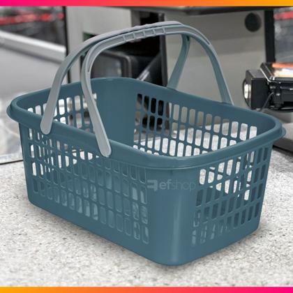 Imagem de Kit 06 Cesta Cestinha Plástica Supermercado c/ Alça 09L