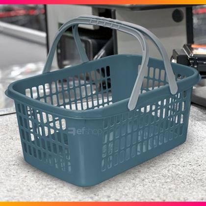 Imagem de Kit 06 Cesta Cestinha Plástica Supermercado c/ Alça 09L