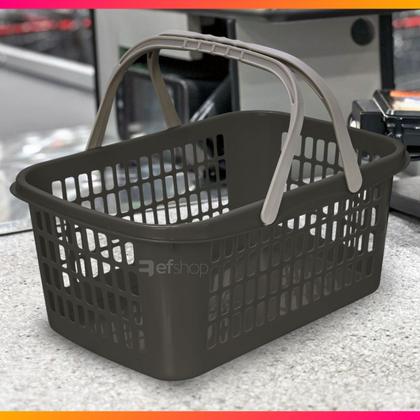 Imagem de Kit 06 Cesta Cestinha Plástica Supermercado c/ Alça 09L