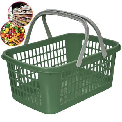 Imagem de Kit 06 Cesta Cestinha Plástica Supermercado c/ Alça 09L