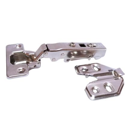 Imagem de Kit 06 Dobradiças Inox Reta Amortecedor Click Porta Armário