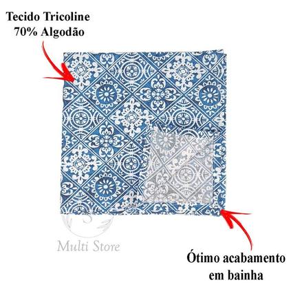 Imagem de KIT 06 Guardanapo de Tecido 40 x 40cm Xadrez Azul Claro - Acabamento Bainha - Várias Cores e Estampas