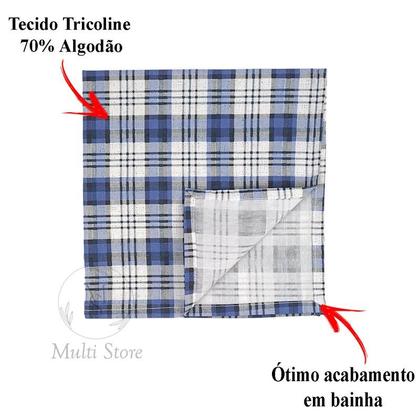 KIT 06 Guardanapo de Tecido 40 x 40cm Xadrez Azul Claro - Acabamento Bainha - Várias Cores e Estampas - MultiStoreDecor Imagem de KIT 06 Guardanapo de Tecido 40 x 40cm Xadrez Azul Claro - Acabamento Bainha - Várias Cores e Estampas