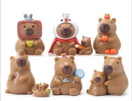 Imagem de Kit 06 Miniatura Capivara Bonitinha Boneco Animes
