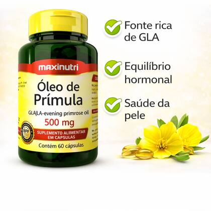 Imagem de Kit 06 Óleo de Prímula 500mg 60 Cápsulas Maxinutri