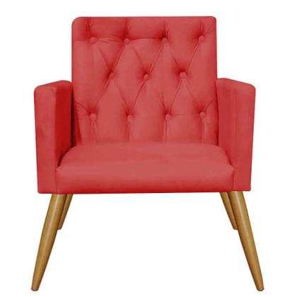 Imagem de Kit 06 Poltrona Cadeira Nina Captone Decorativa Recepção Sala De Estar Suede Vermelho - DAMAFFÊ MÓVEIS