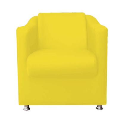 Imagem de Kit 06 Poltrona Cadeira Tilla Decorativa Recepção Sala De Estar material sintético Amarelo - DAMAFFÊ MÓVEIS