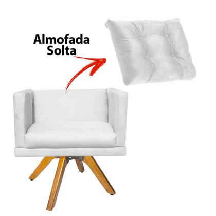 Imagem de Kit 06 Poltrona Milena Confort Base Giratória Rústico Com Almofada Sala Recepção Escritório material sintético Branco - DAMAFFÊ MÓVEIS