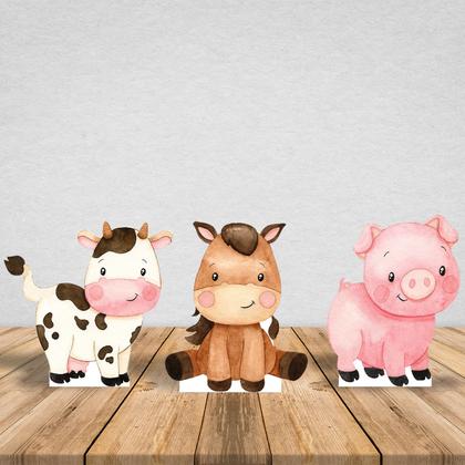 Imagem de Kit 06 Totens Display MDF Adesivado Pézinho Fazendinha 25cm