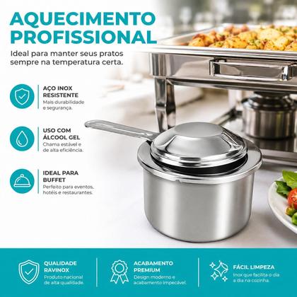 Imagem de Kit 06 Und Queimador inox fundo para rechaud Ravinox 000030