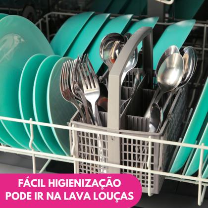 Imagem de Kit 06 Utensílio Cozinha Inox Concha Colher Arroz Garfo Trinchante Escumadeira Pegador Batedor