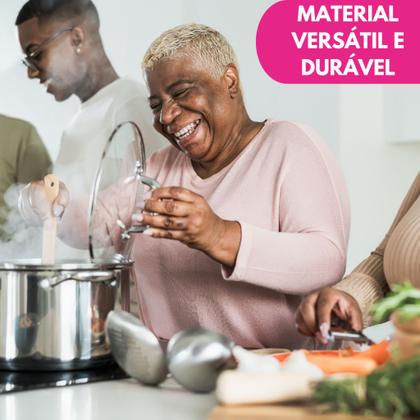 Imagem de Kit 06 Utensílio Cozinha Inox Concha Colher Arroz Garfo Trinchante Escumadeira Pegador Batedor