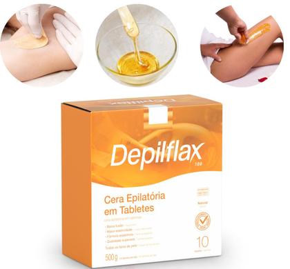Imagem de Kit 06un 500g Cera Epilatória Tablete Natural Depilflax