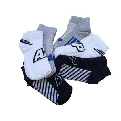 Imagem de Kit 07 Pares Meias Soquete Cano Curto Invisível Feminina Grossa Trabalhada Com Elastano Algodão Original Apollo