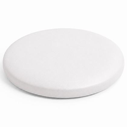 Imagem de Kit 08 Assentos Redondo Banqueta Cadeira Estofados Poltronas H02 material sintético Branco 30 cm - Lyam Decor