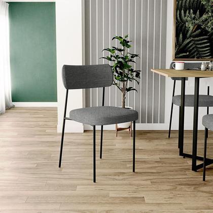 Imagem de Kit 08 Cadeiras Sala De Jantar L02 Cinza Escuro
