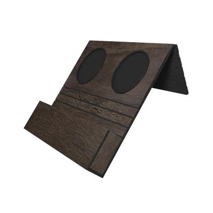 Imagem de Kit 08 Esteiras Bandejas Com Suporte Para Copos e Controle Para Sofá MDF Tabaco G20 - Gran Belo
