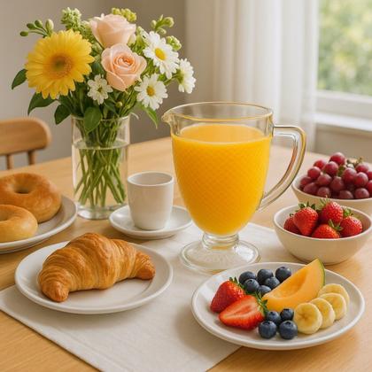 Imagem de Kit 08 Jarras Vidro Bico de Jaca Transparente 1l Buffet Bar