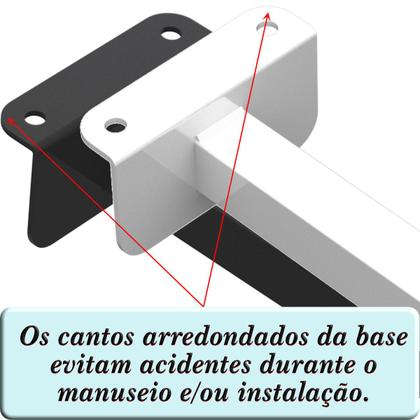 Imagem de KIT 08 Suportes Haste De Refletor Led Parede Fachada Banner Base L Curva 40 Cm