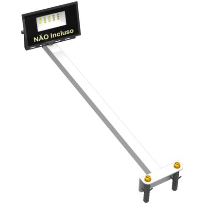 Imagem de KIT 08 Suportes Haste De Refletor Led Parede Fachada Banner Base L Curva 40 Cm