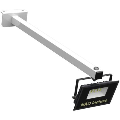 Imagem de KIT 08 Suportes Haste De Refletor Led Parede Fachada Banner Base L Curva 40 Cm