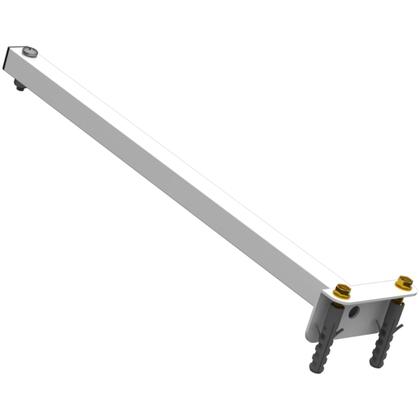 Imagem de KIT 08 Suportes Haste De Refletor Led Parede Fachada Banner Base L Curva 40 Cm