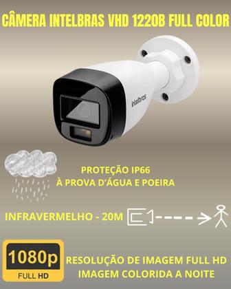 Imagem de Kit 09 Câmeras Full Color Intelbras Dvr Mhdx 16 Canais HD 500GB colorido dia e noite
