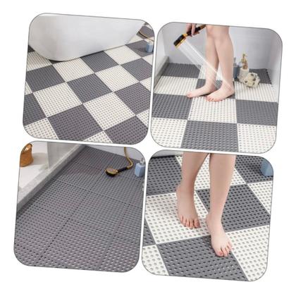 Imagem de Kit 09 Tapete Modular antiderrapante para box banheiro 30x30