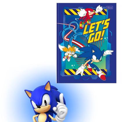 Imagem de Kit 1 Caderno Brochurao Sonic e 1 Desenho Sonic 80fls Sortidos Tilibra