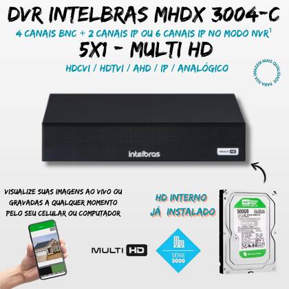 Imagem de Kit 1 Cam Fullhd 1080p + Dvr 3004-C Full Hd Completo