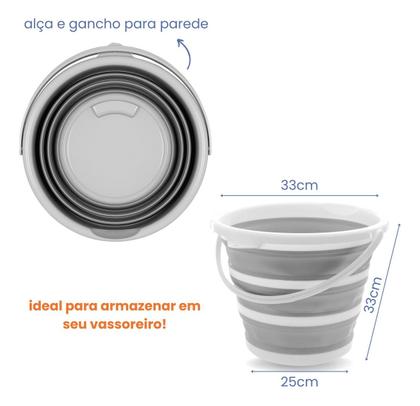 Imagem de Kit 1 Cesto 26L + 2 Baldes 10L Retrátil de Silicone