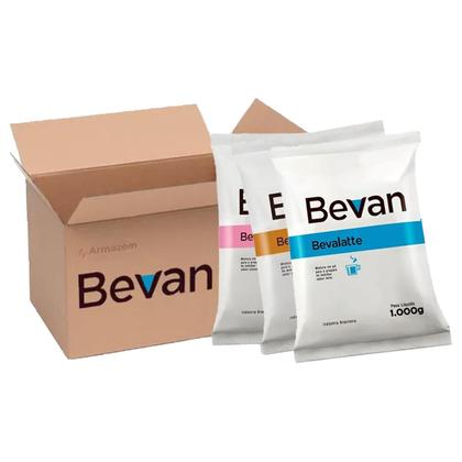 Imagem de Kit 1 Chocolate 1 Cappuccino e 1 Leite Em Pó Solúvel Bevan 1 Kg