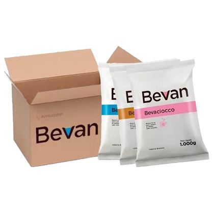 Imagem de Kit 1 Chocolate 1 Cappuccino e 1 Leite Em Pó Solúvel Bevan 1 Kg