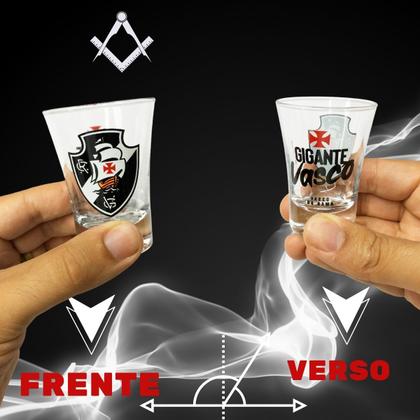 Imagem de Kit 1 Copo Munich Tulipa Cerveja + 1 Copo Shot Dose Pinga Tequila Cachaça Escudo Vasco da Gama