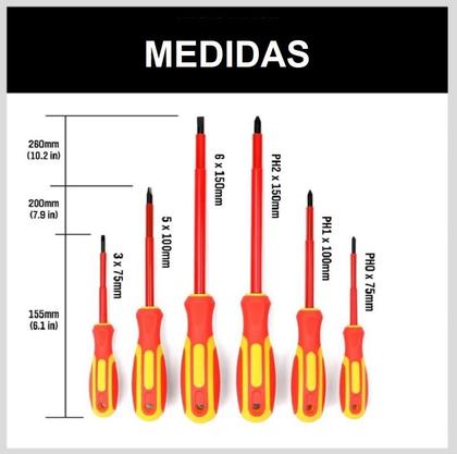 Imagem de Kit 1 Estojo 46 Peças Soquete Bits Catraca 6 Chaves Isoladas 1000v Philips Fenda
