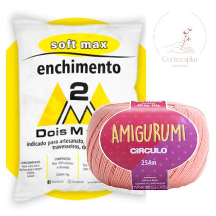 Imagem de Kit 1 Fio Amigurumi - Circulo + 100 g Enchimento fibra siliconada SOFT MAX - Dois M Têxtil